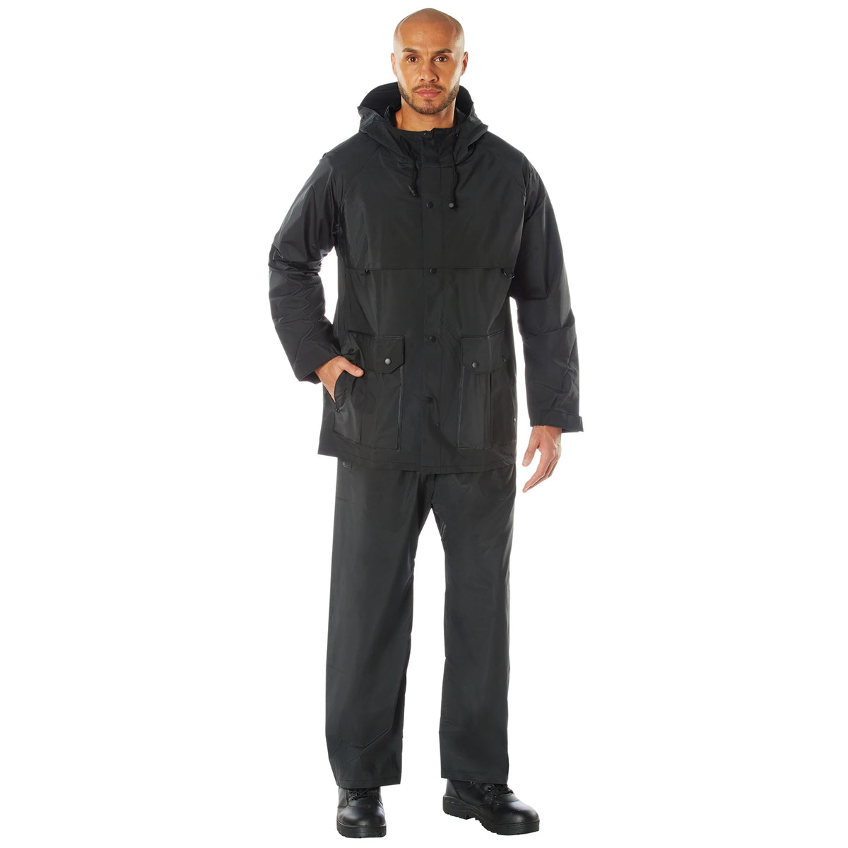 Rothco 2 Piece Microlite PVC Rainsuit - Rothco 3765-BK-S