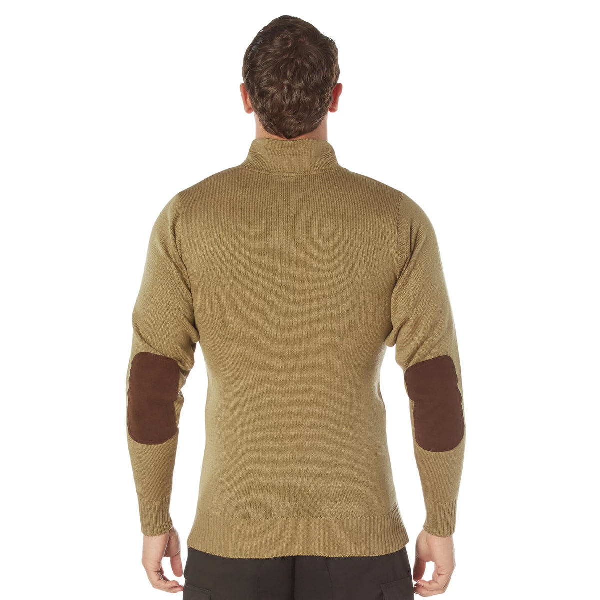 Rothco 3-Button Sweater with Suede Accents - Rothco 3805-KHAKI-2X