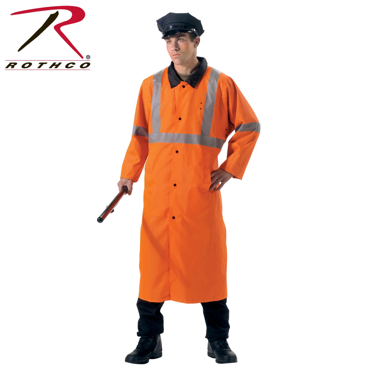 Rothco Reversible Reflective Rain Parka - Rothco 3889-BKOR-S