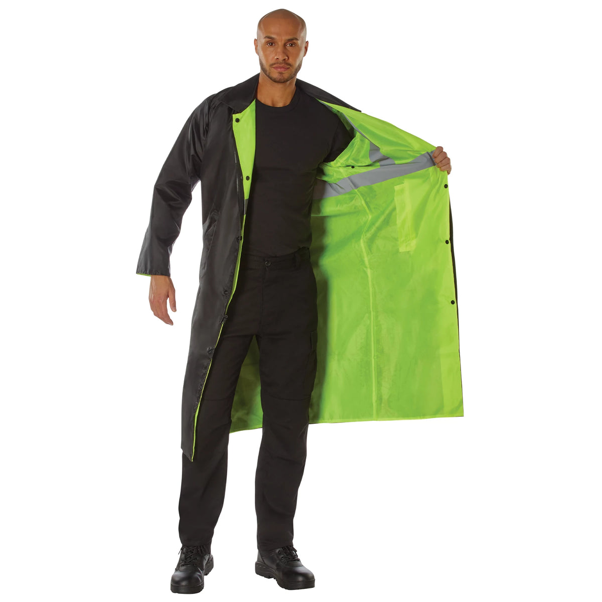 Rothco Reversible Reflective Rain Parka - Rothco 3901-SAFGRN-2XL
