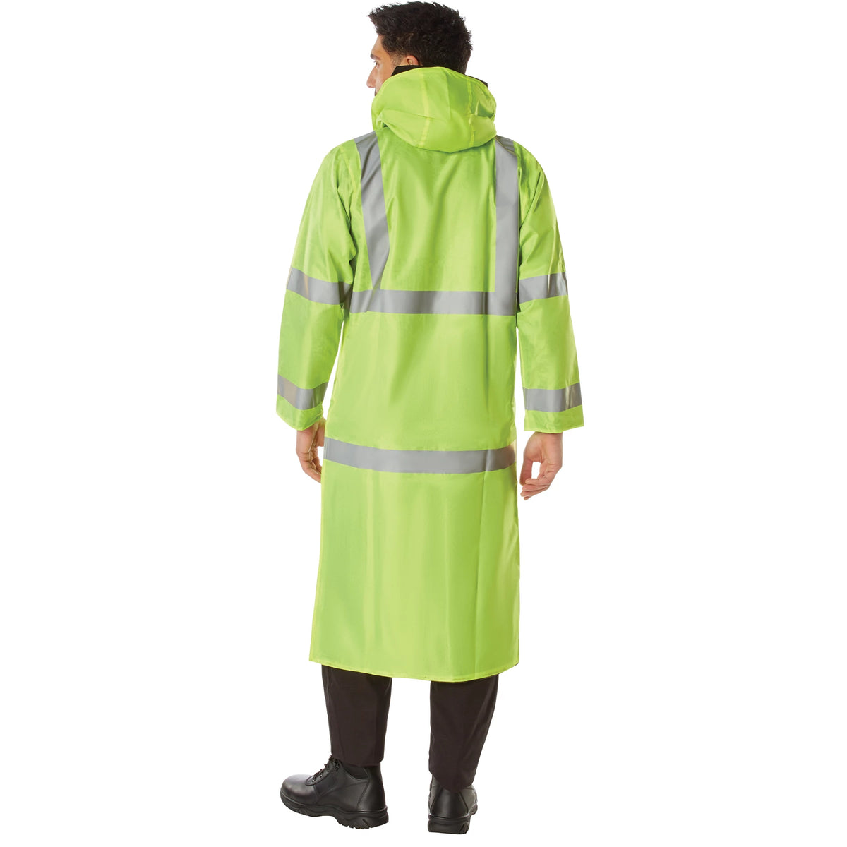 Rothco Hooded Reflective Rain Parka - Rothco 3905-SAFGRN-S