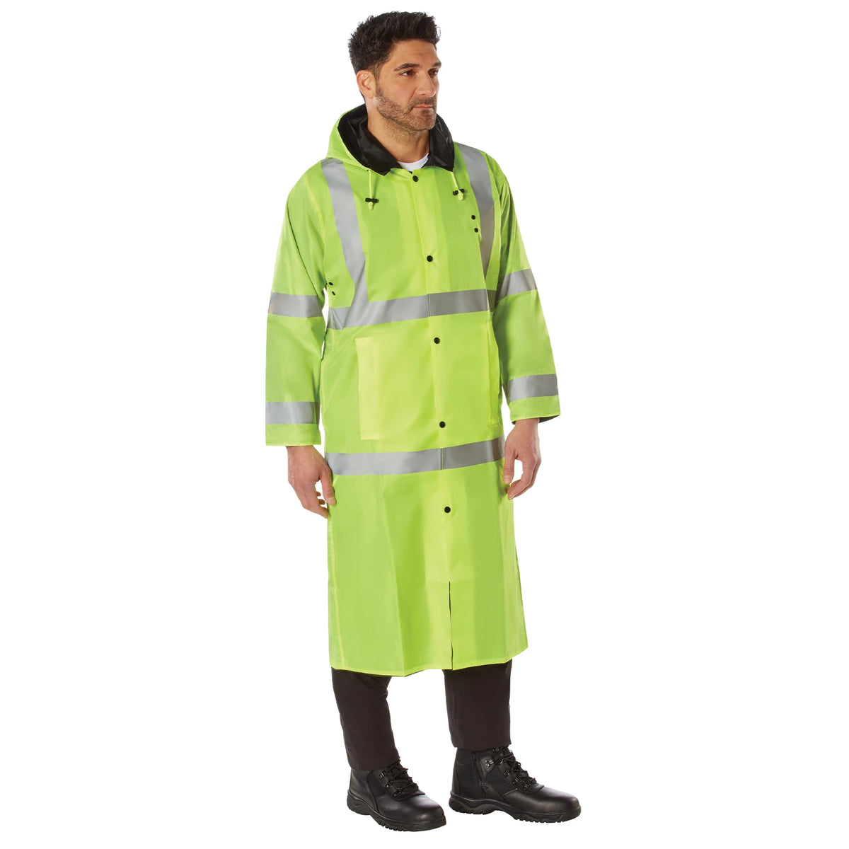 Rothco Hooded Reflective Rain Parka - Rothco 3906-SAFGRN-3XL