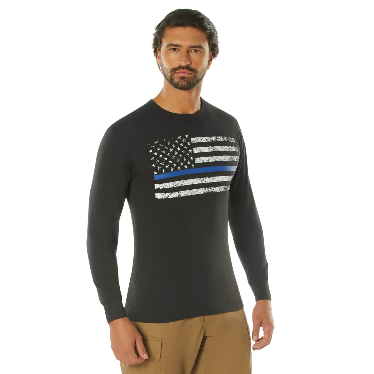 Rothco Long Sleeve Thin Blue Line T-Shirt - Rothco 3927