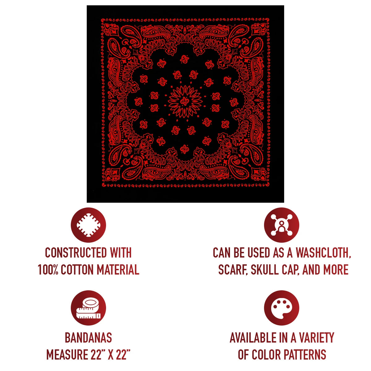 Rothco Trainmen Paisley Bandana - 22" X 22" - Rothco 4043