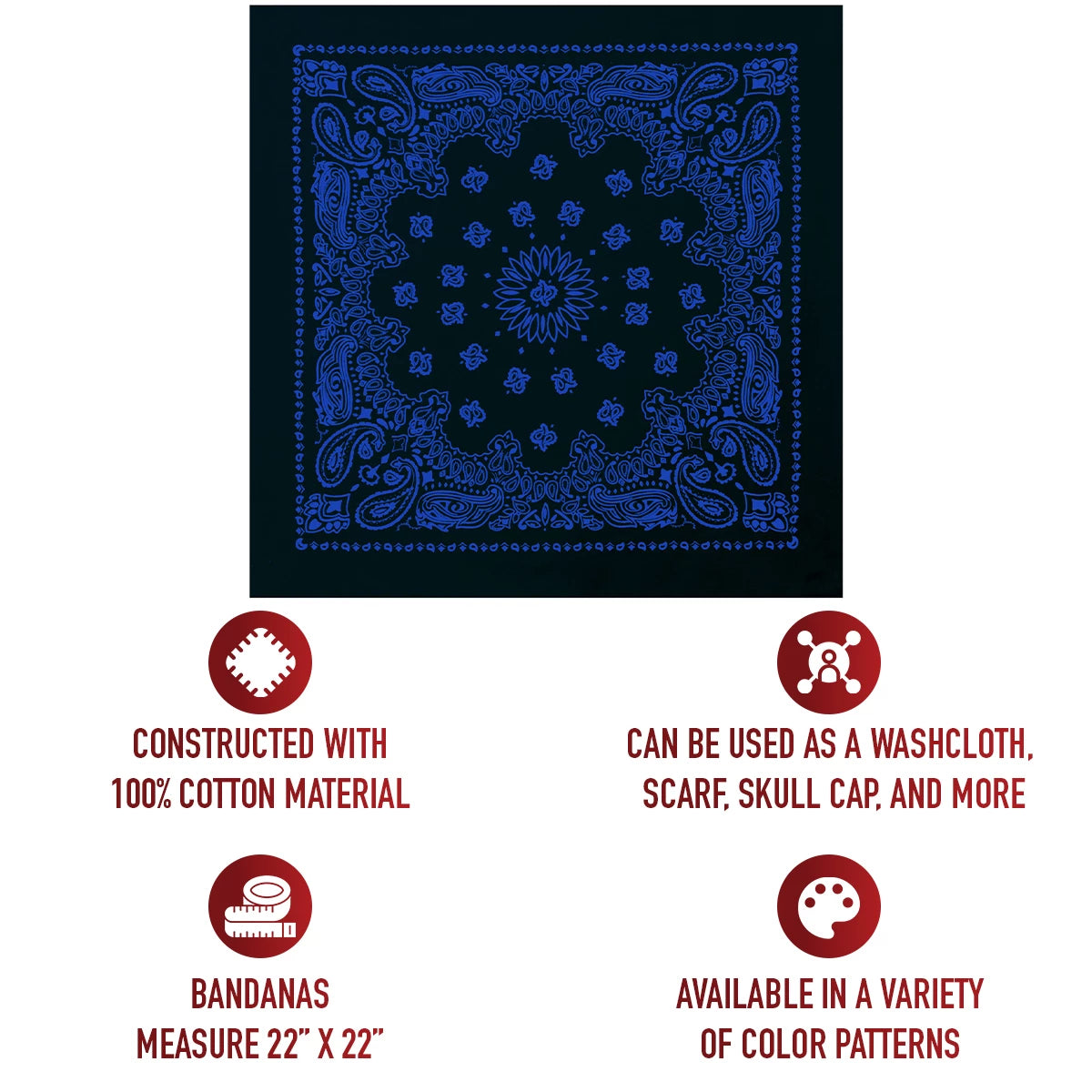 Rothco Trainmen Paisley Bandana - 22" X 22" - Rothco 4044