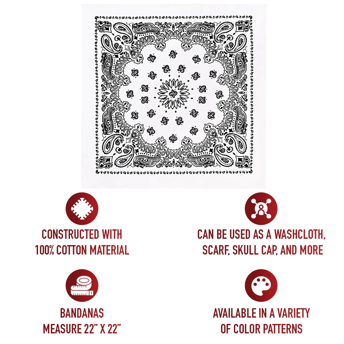 Rothco Trainmen Paisley Bandana - 22" X 22" - Rothco 4050