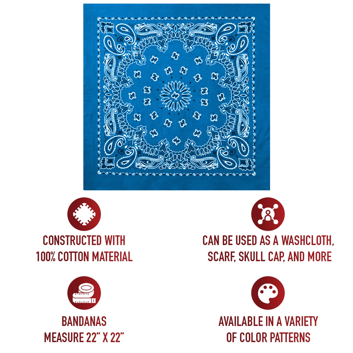 Rothco Trainmen Paisley Bandana - 22" X 22" - Rothco 4052