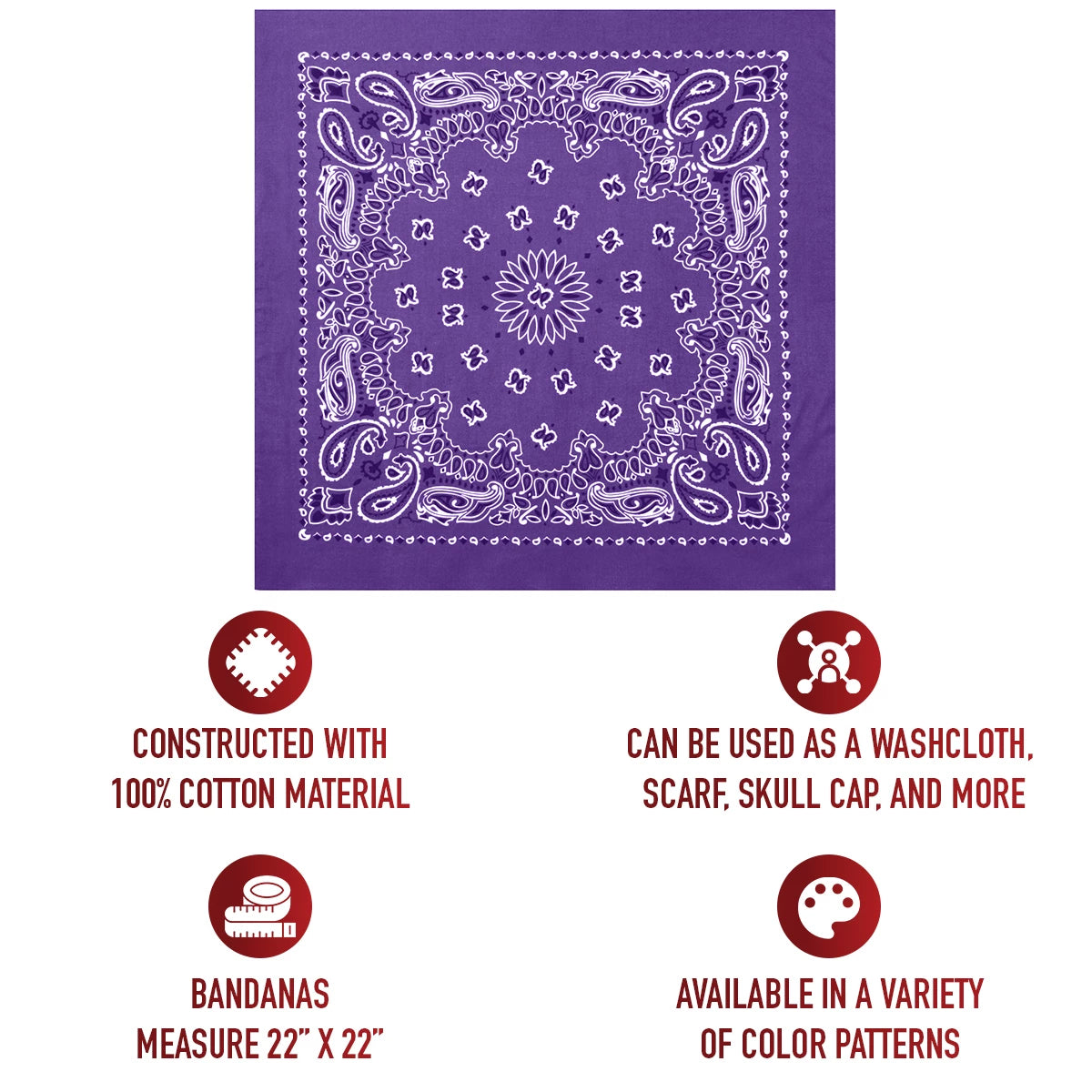 Rothco Trainmen Paisley Bandana - 22" X 22" - Rothco 4053