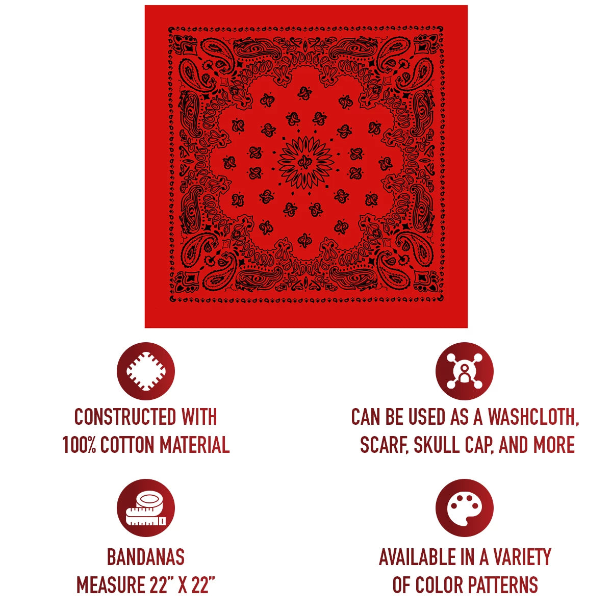 Rothco Trainmen Paisley Bandana - 22" X 22" - Rothco 4057