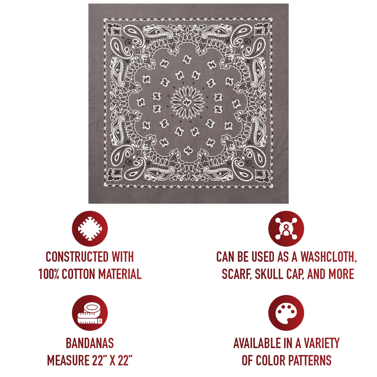 Rothco Trainmen Paisley Bandana - 22" X 22" - Rothco 4058