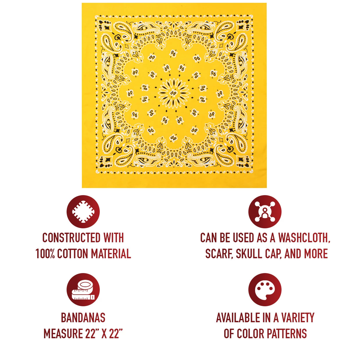 Rothco Trainmen Paisley Bandana - 22" X 22" - Rothco 4069