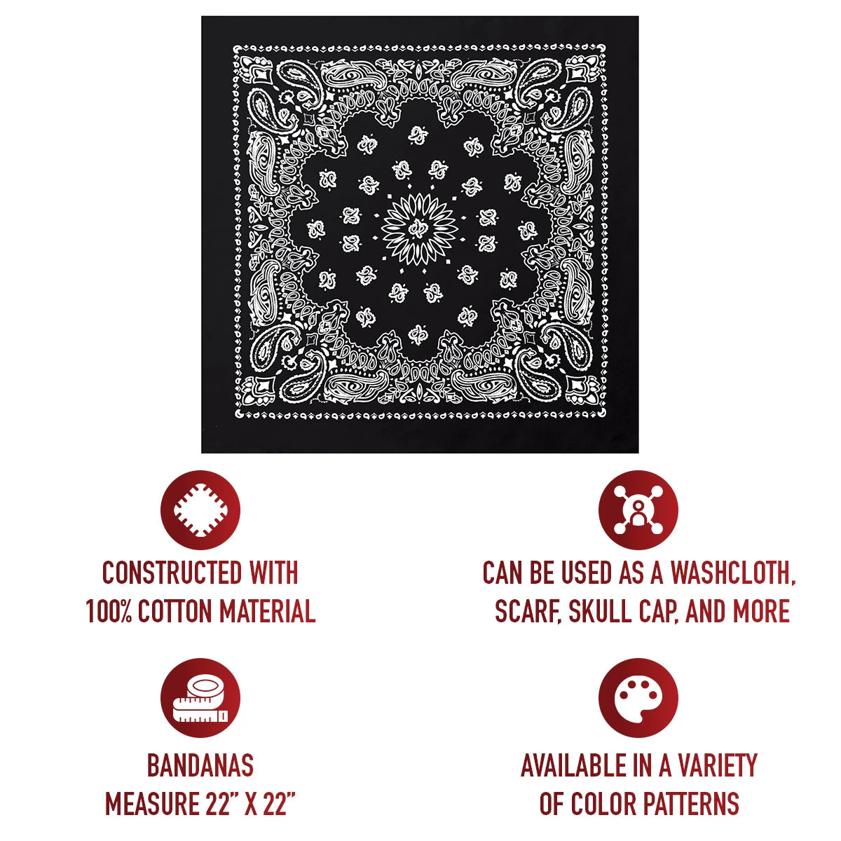 Rothco Trainmen Paisley Bandana - 22" X 22" - Rothco 4143