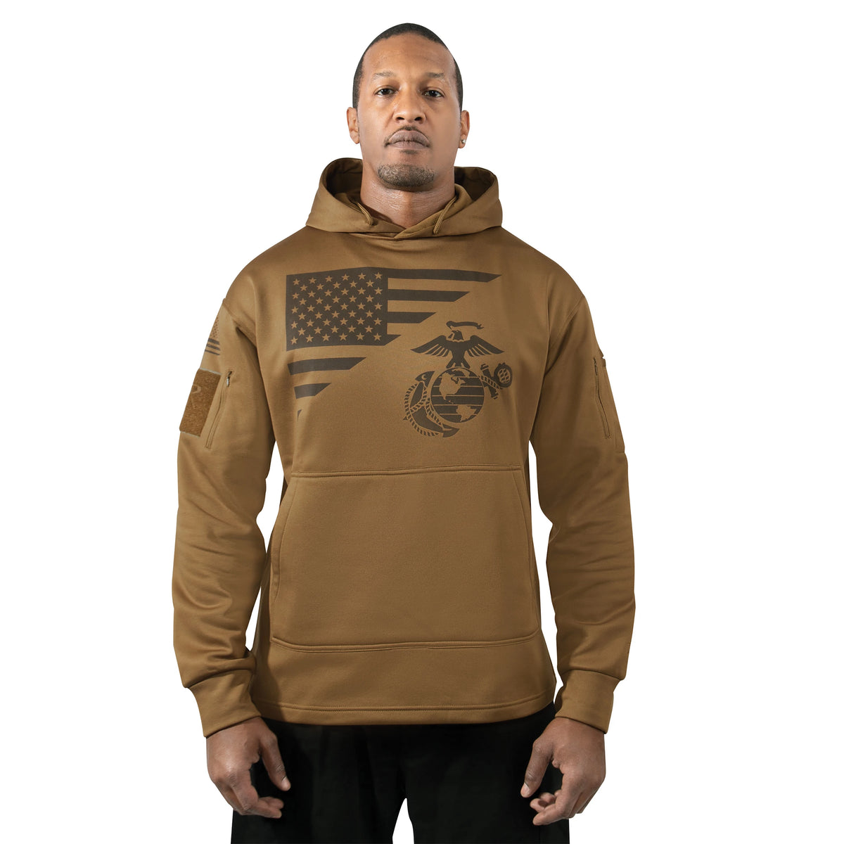 Rothco US Flag / USMC Eagle, Globe, & Anchor Concealed Carry Hoodie - Rothco 41670-XLRG
