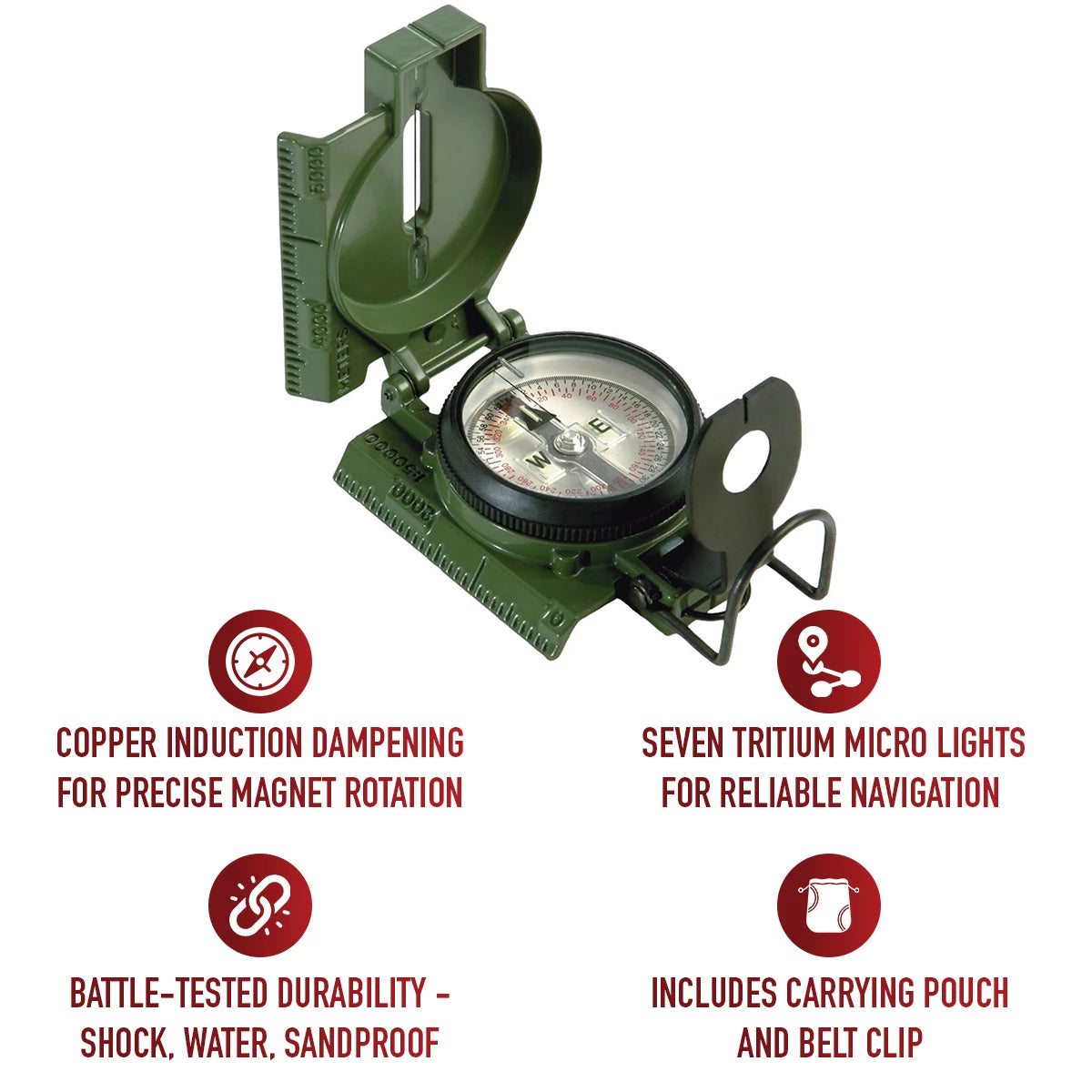 Cammenga G.I. Military Tritium Lensatic Compass - Rothco 417