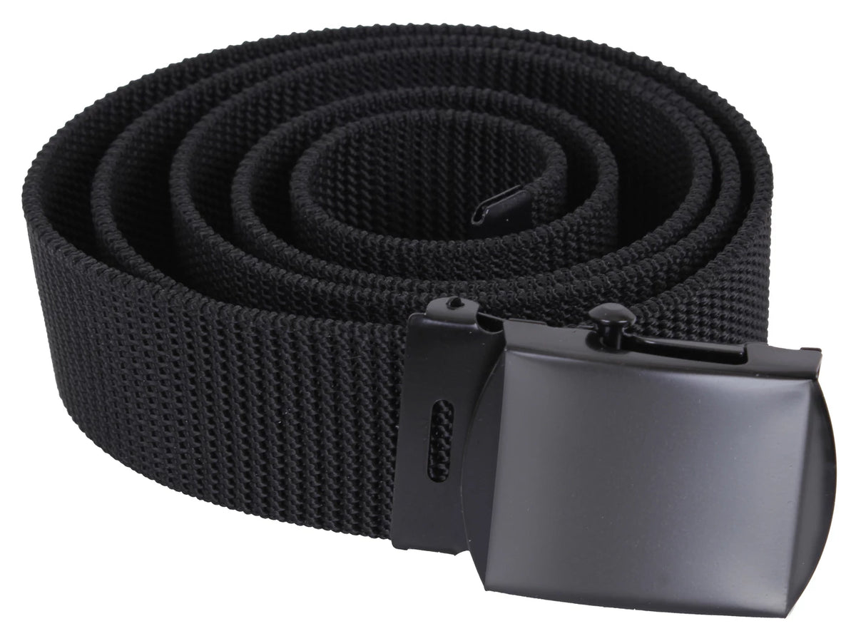 Rothco Nylon Web Belt - Black Webbing - Rothco 4241
