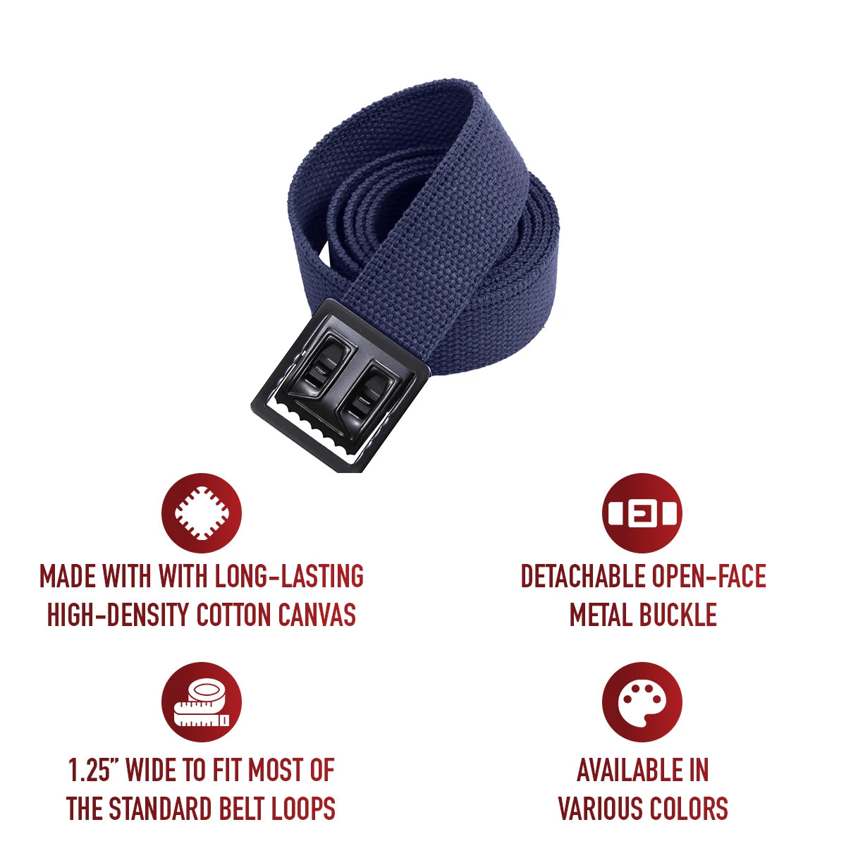 Rothco Military Web Belts With Open Face Buckle - Rothco 4292-NBBK