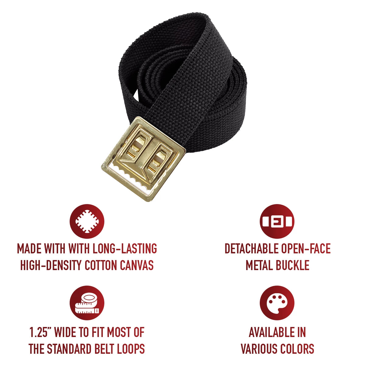 Rothco Military Web Belts With Open Face Buckle - Rothco 4299-BK-54in