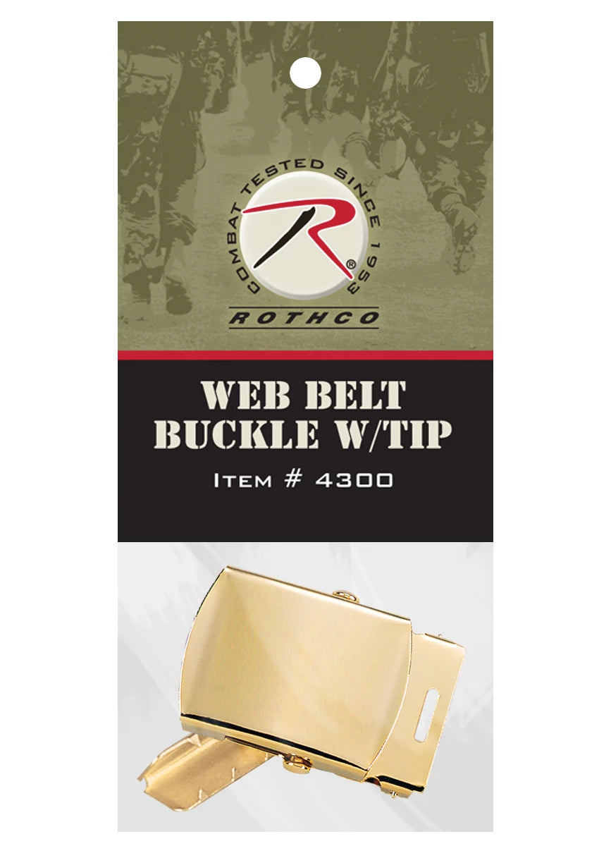 Rothco G.I. Type Web Belt Buckle And Tip Pack - Rothco 4300-BRS