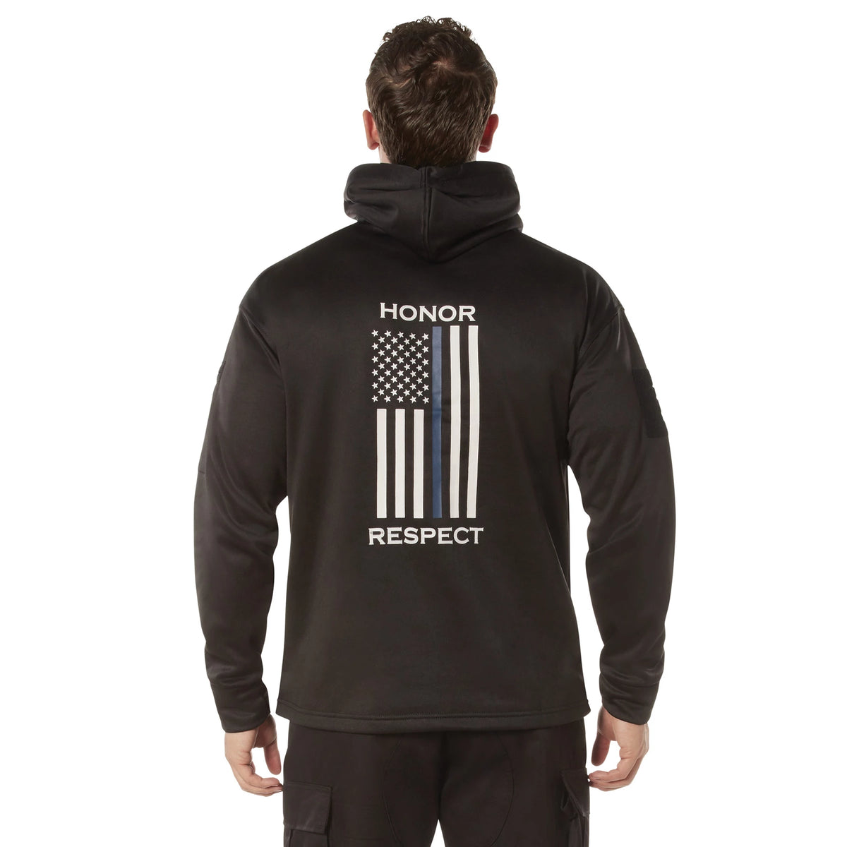 Rothco Honor and Respect Thin Blue Line Concealed Carry Hoodie - Black - Rothco 4303-SML