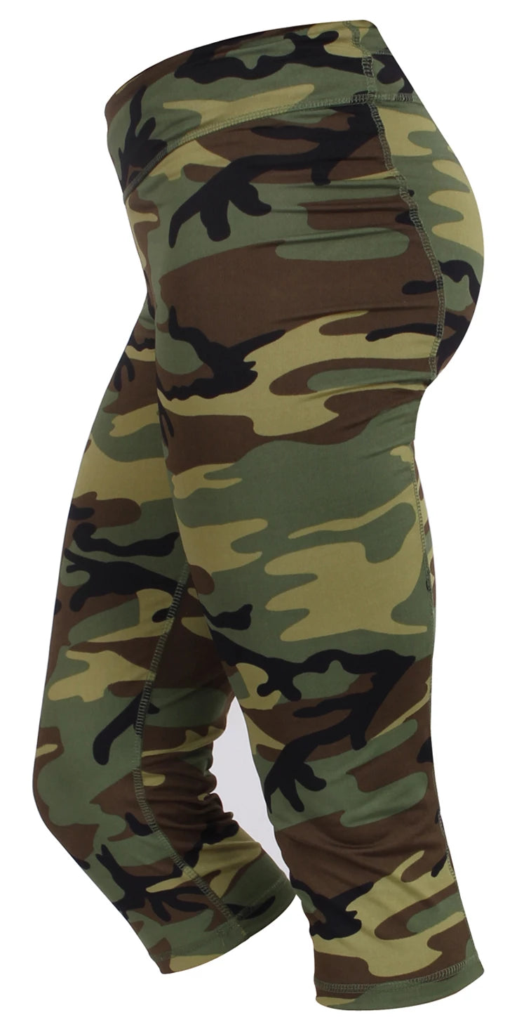 Womens Camo Workout Performance Capris - Rothco 4471-WC-XS