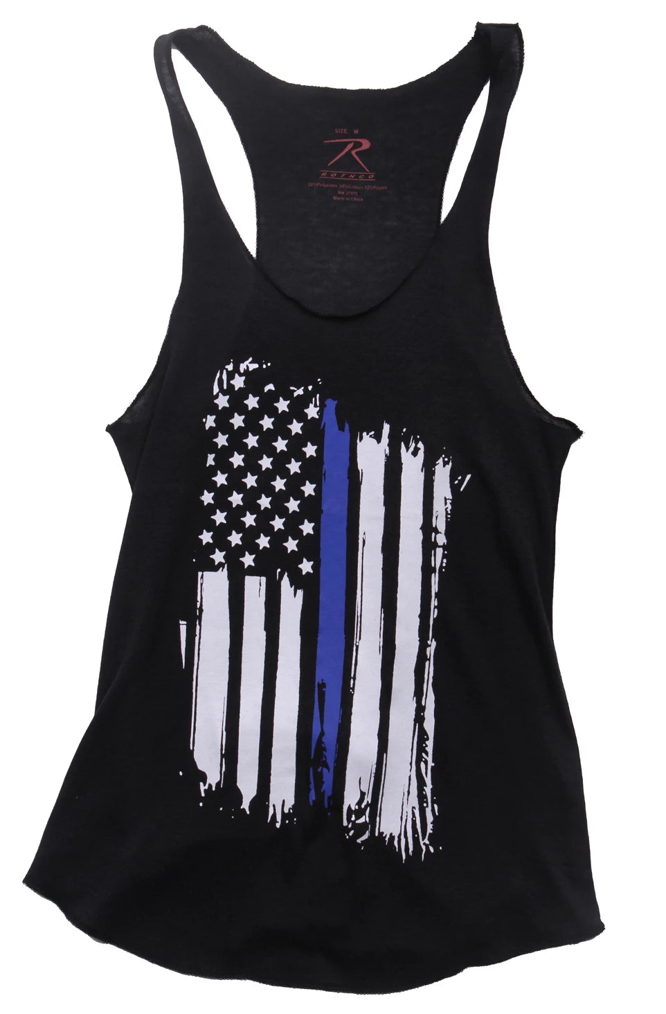Women Thin Blue Line Flag Racerback Tank Top - Rothco 44770-BK-XS