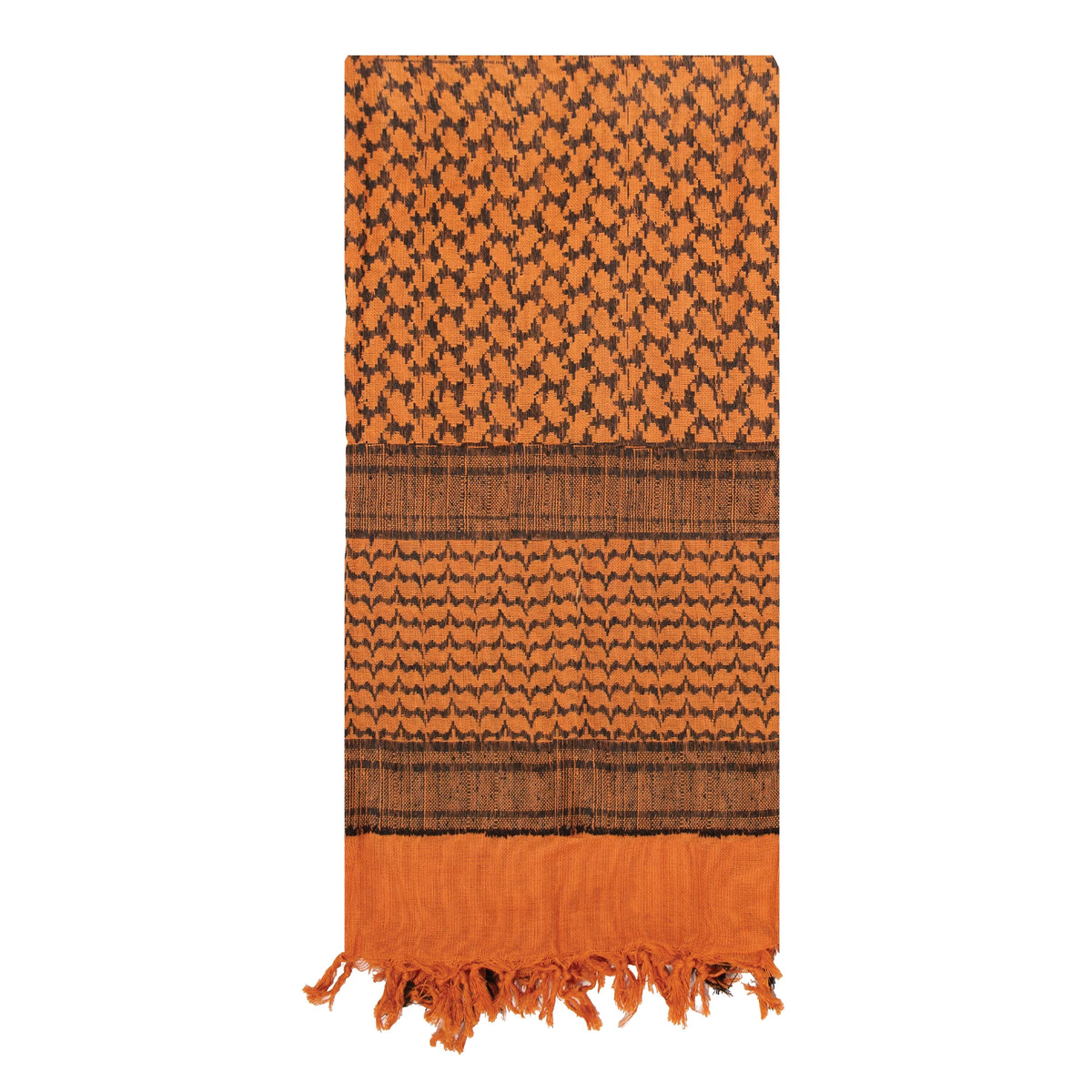 Rothco Lightweight Shemagh Tactical Desert Keffiyeh Scarf - Rothco 4537-ORANGE/BLACK