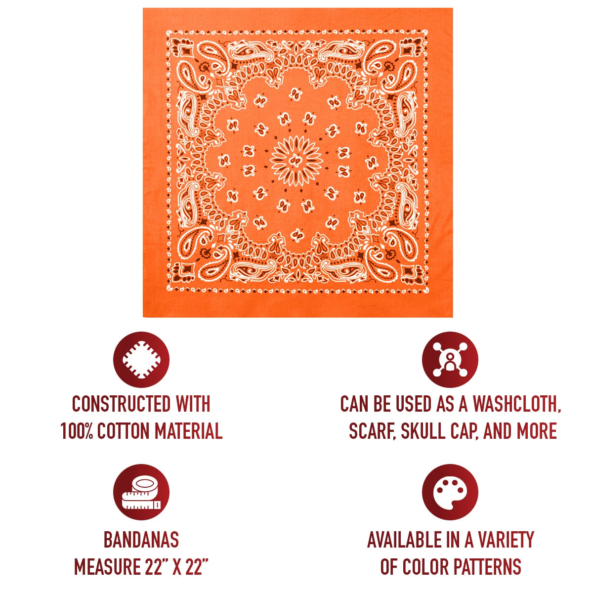 Rothco Trainmen Paisley Bandana - 22" X 22" - Rothco 4948