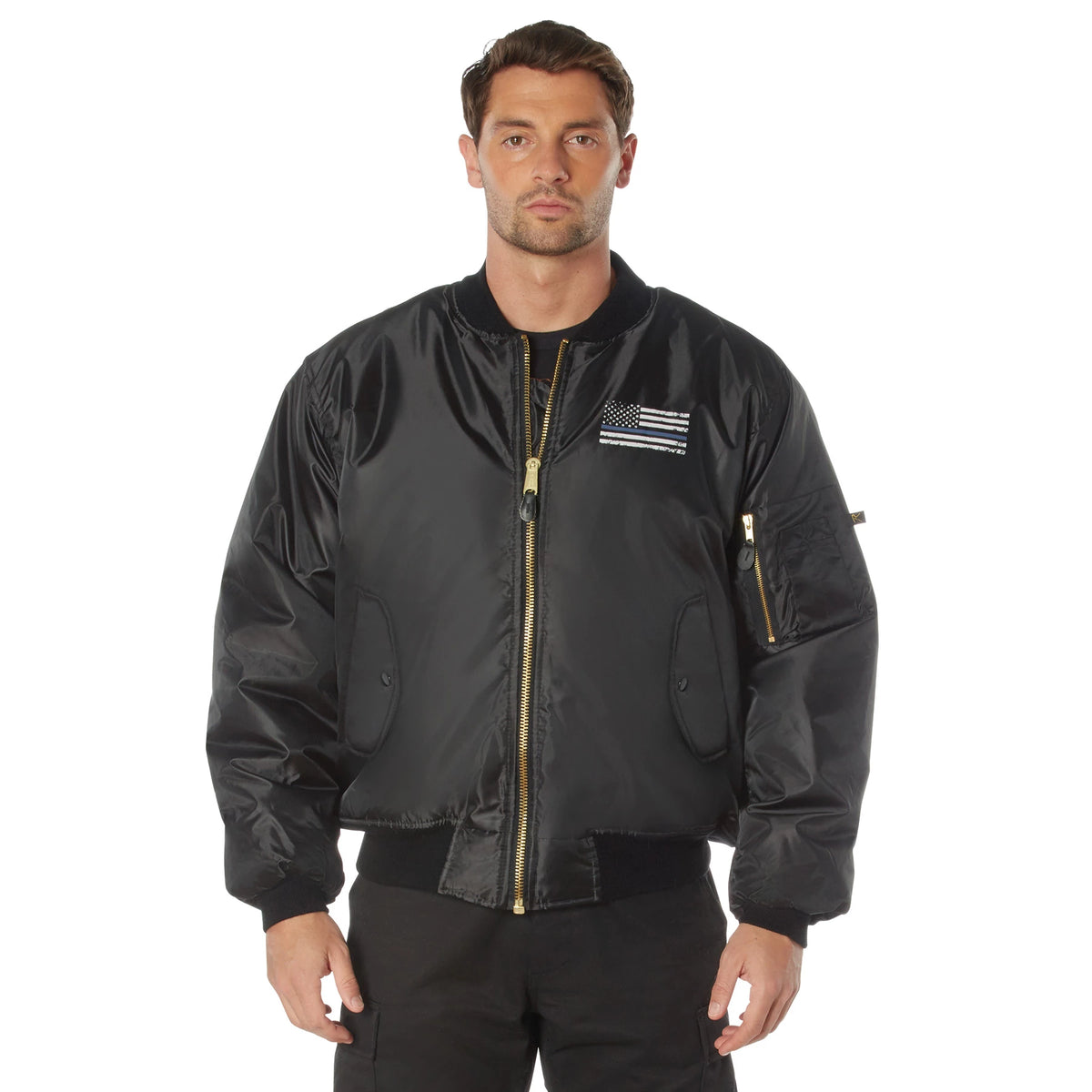 Rothco Thin Blue Line Flag MA-1 Flight Jacket - Rothco 4953