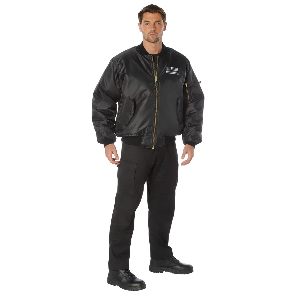 Rothco Thin Blue Line Flag MA-1 Flight Jacket - Rothco 4953
