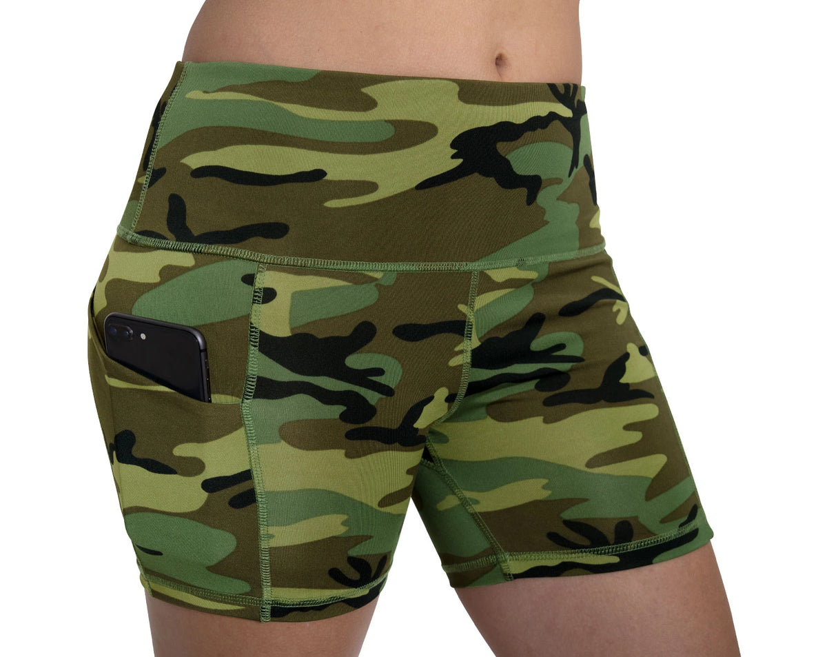 Rothco Womens Camo Workout Performance Legging Shorts - Rothco 4980-XSML