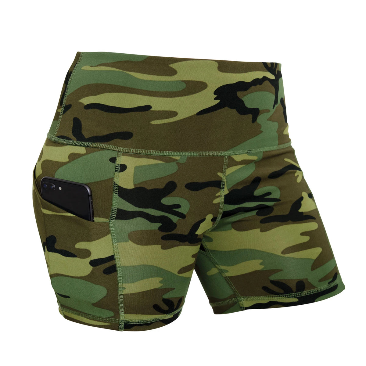 Rothco Womens Camo Workout Performance Legging Shorts - Rothco 4980-LRG