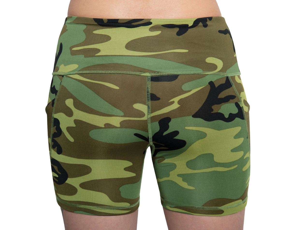 Rothco Womens Camo Workout Performance Legging Shorts - Rothco 4980-MED