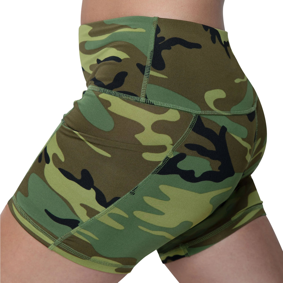 Rothco Womens Camo Workout Performance Legging Shorts - Rothco 4980-LRG