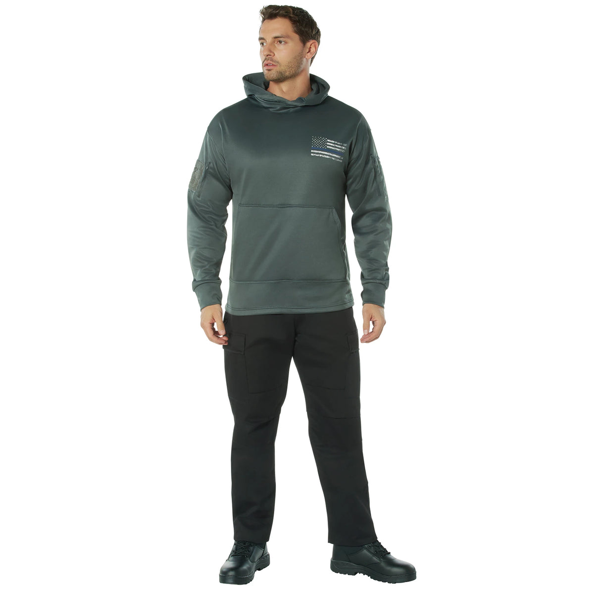 Rothco Concealed Carry Thin Blue Line Hoodie - Rothco 52075-GY-S
