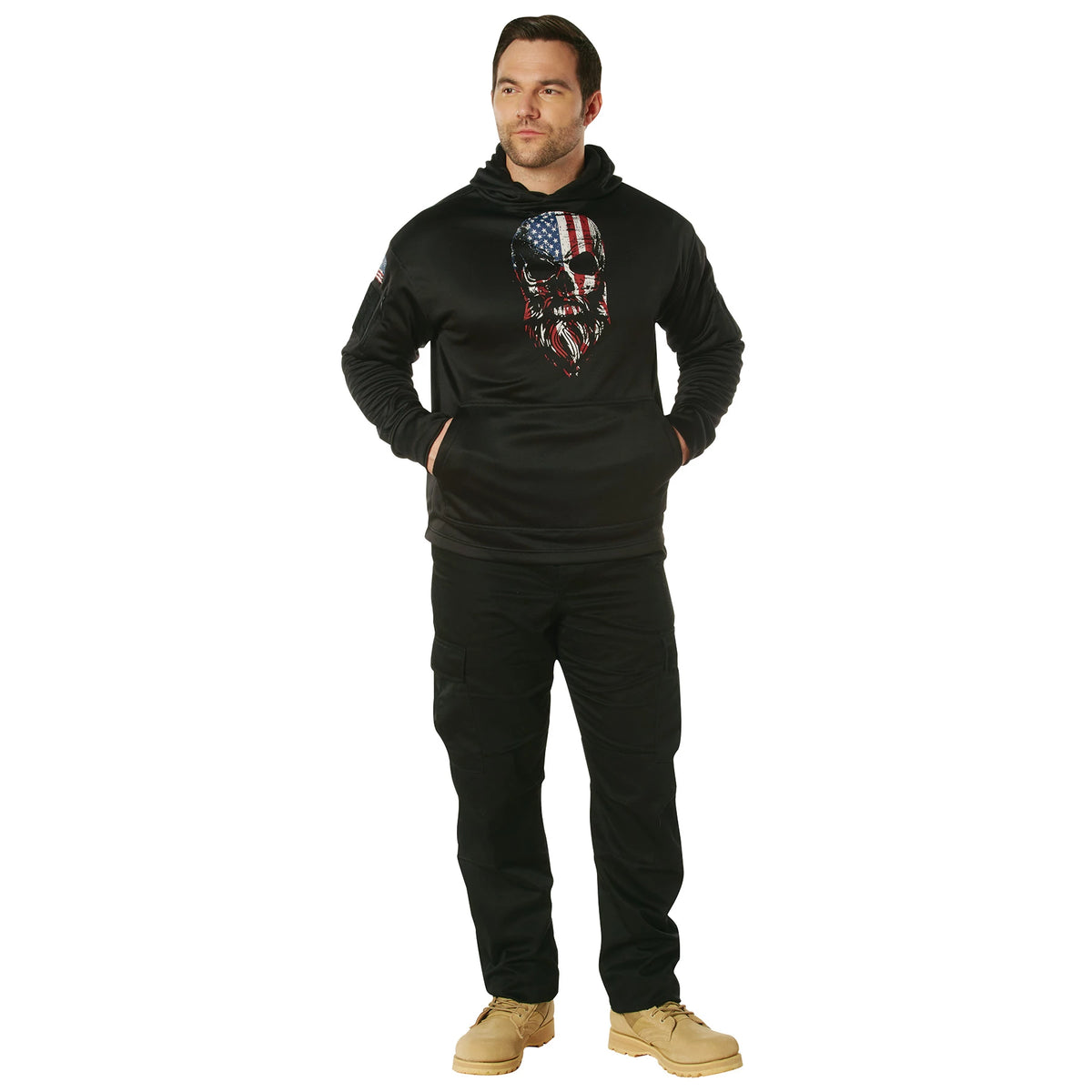 Rothco Bearded Skull Concealed Carry Hoodie - Black - Rothco 52082