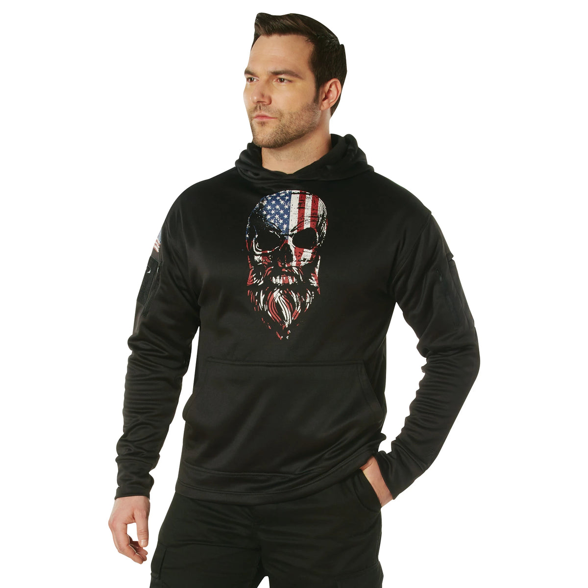 Rothco Bearded Skull Concealed Carry Hoodie - Black - Rothco 52080-XLRG