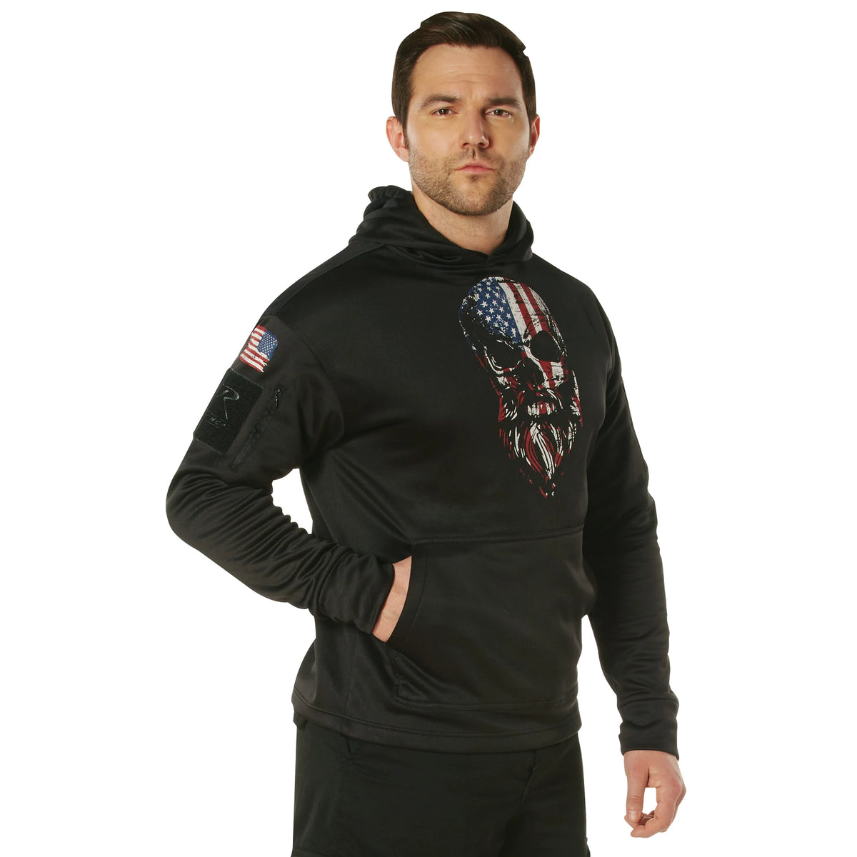 Rothco Bearded Skull Concealed Carry Hoodie - Black - Rothco 52082