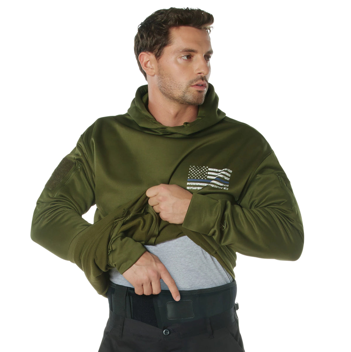 Rothco Concealed Carry Thin Blue Line Hoodie - Rothco 52471-LRG