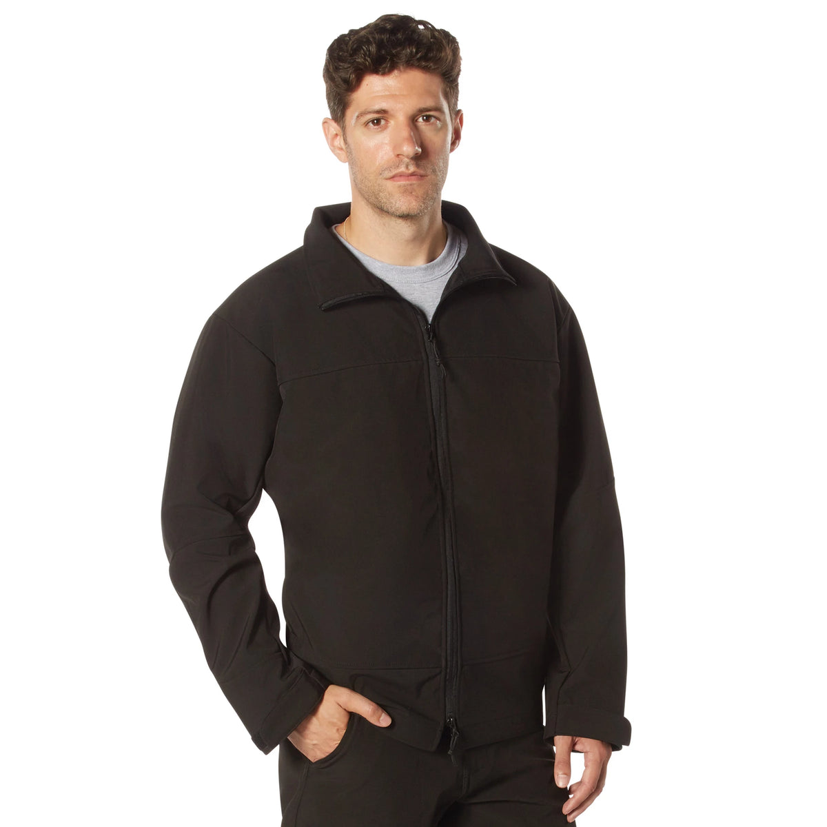 Rothco Covert Ops Concealed Carry Soft Shell Jacket - Rothco 52630-BLK-LRG