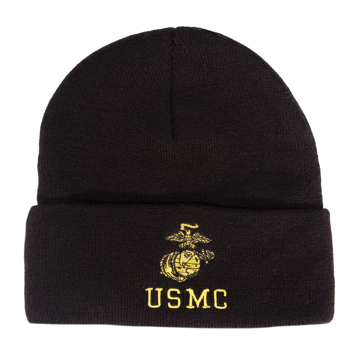 Rothco Embroidered USMC Watch Cap with Gold Eagle, Globe, & Anchor Insignia - Rothco 53270