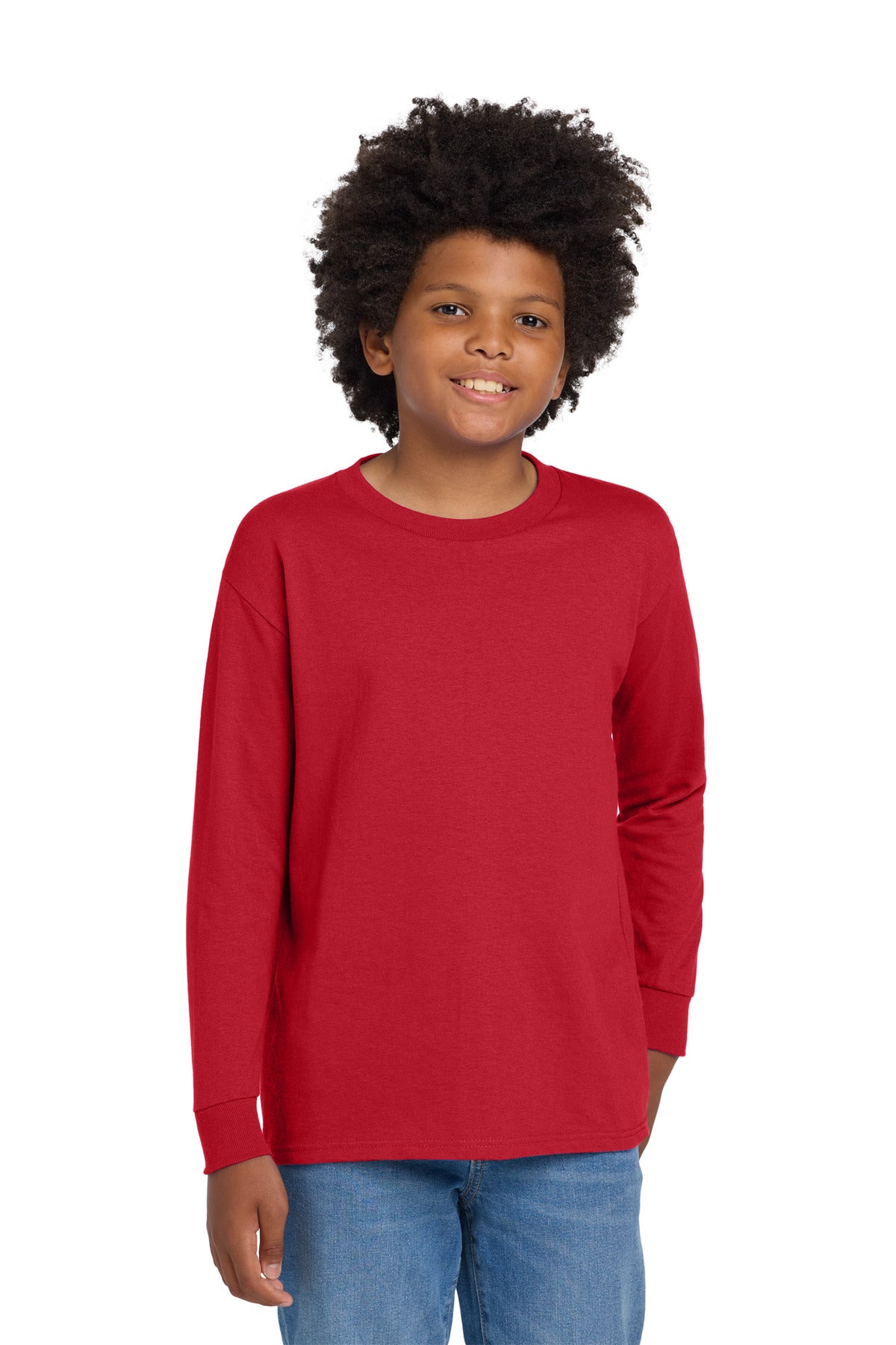 Gildan® Youth Heavy Cotton™ 100% Cotton Long Sleeve T-Shirt. 5400B