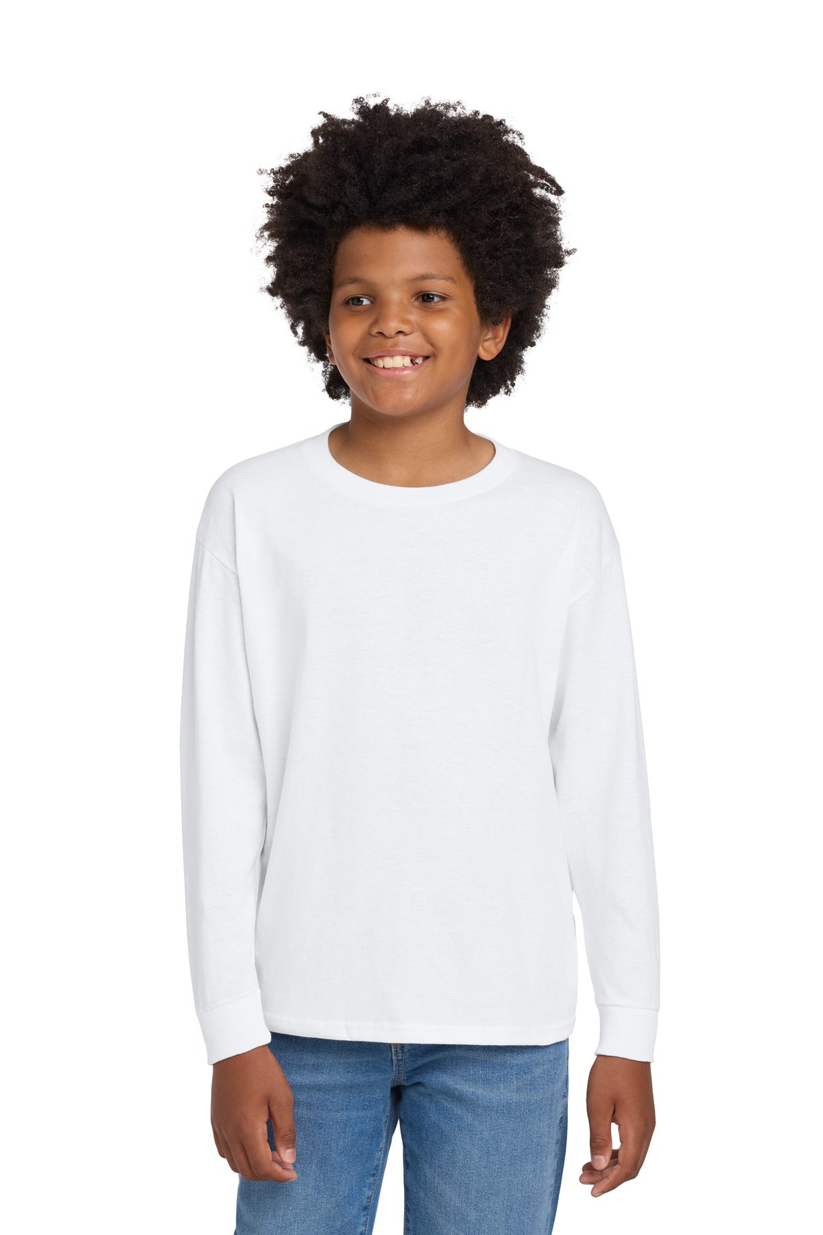 Gildan® Youth Heavy Cotton™ 100% Cotton Long Sleeve T-Shirt. 5400B