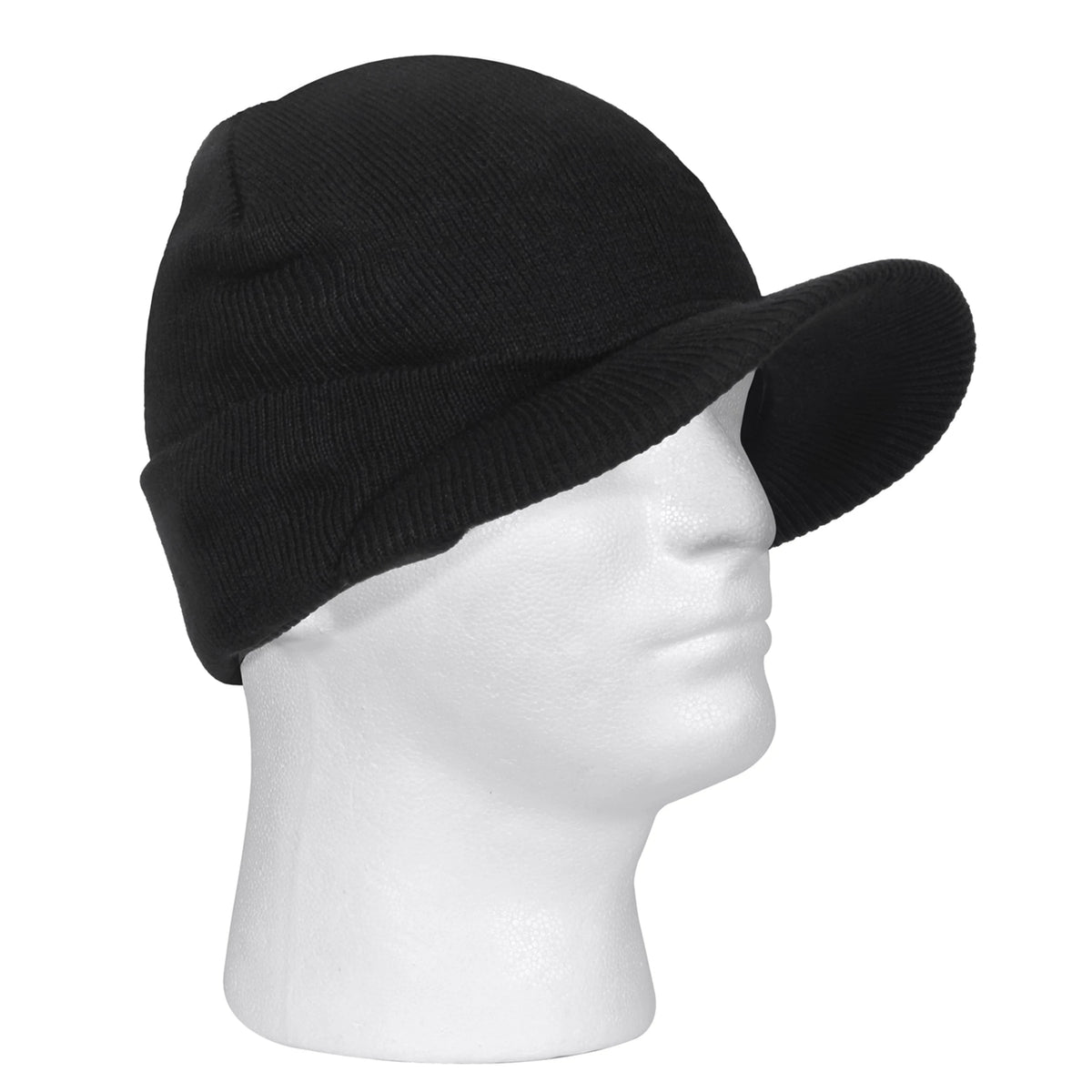 Rothco WWII M1941 Acrylic Knit Watch Cap with Brim - Rothco 5409-BK