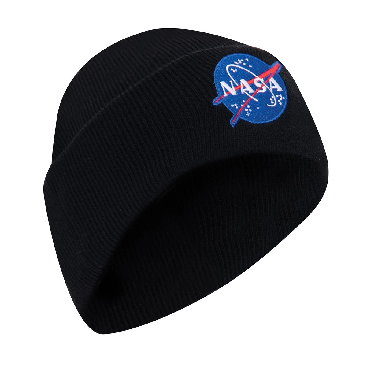 Rothco Deluxe NASA Meatball Logo Embroidered Watch Cap - Black - Rothco 5424