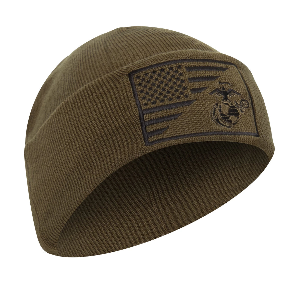 Rothco USMC Eagle, Globe and Anchor / US Flag Deluxe Fine Knit Watch Cap - Rothco 5428
