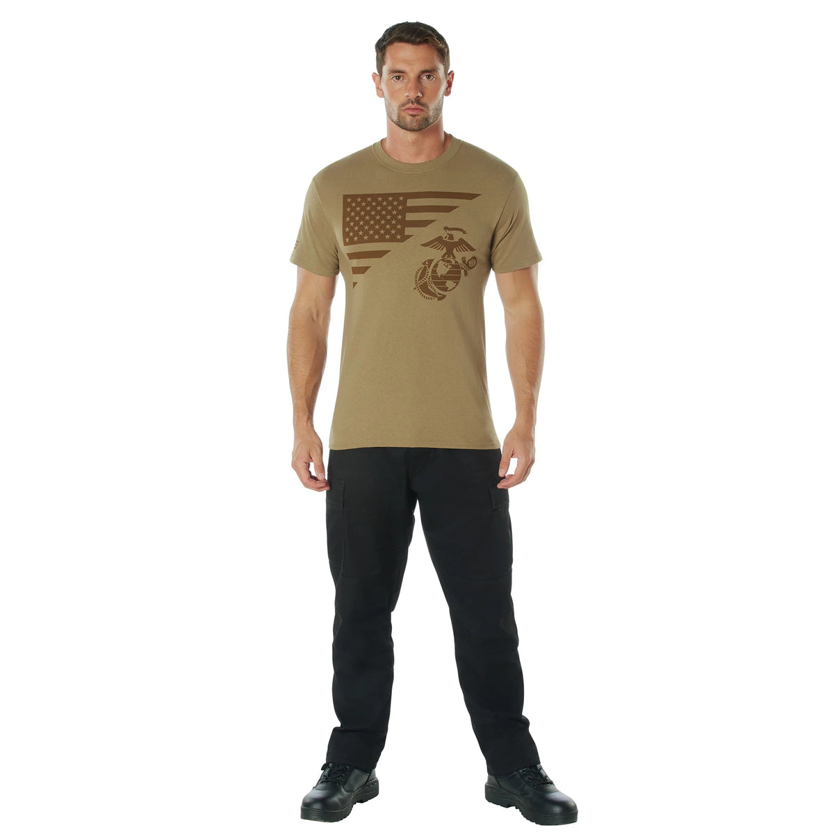 Rothco US Flag / USMC Eagle, Globe, & Anchor T-Shirt - Rothco 54280-SML
