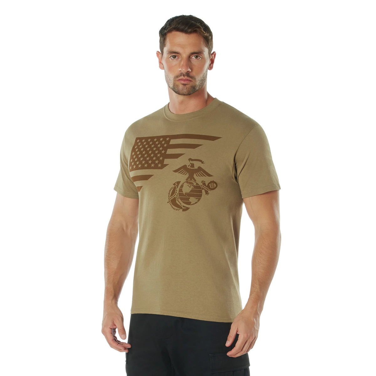 Rothco US Flag / USMC Eagle, Globe, & Anchor T-Shirt - Rothco 54280-SML