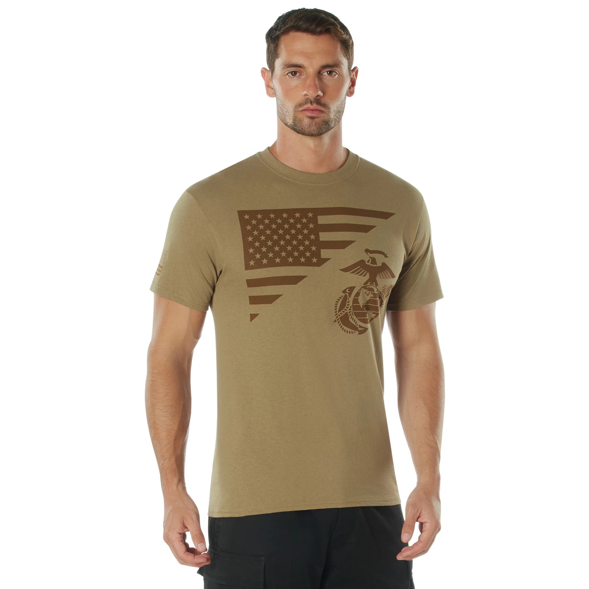 Rothco US Flag / USMC Eagle, Globe, & Anchor T-Shirt - Rothco 54280-SML