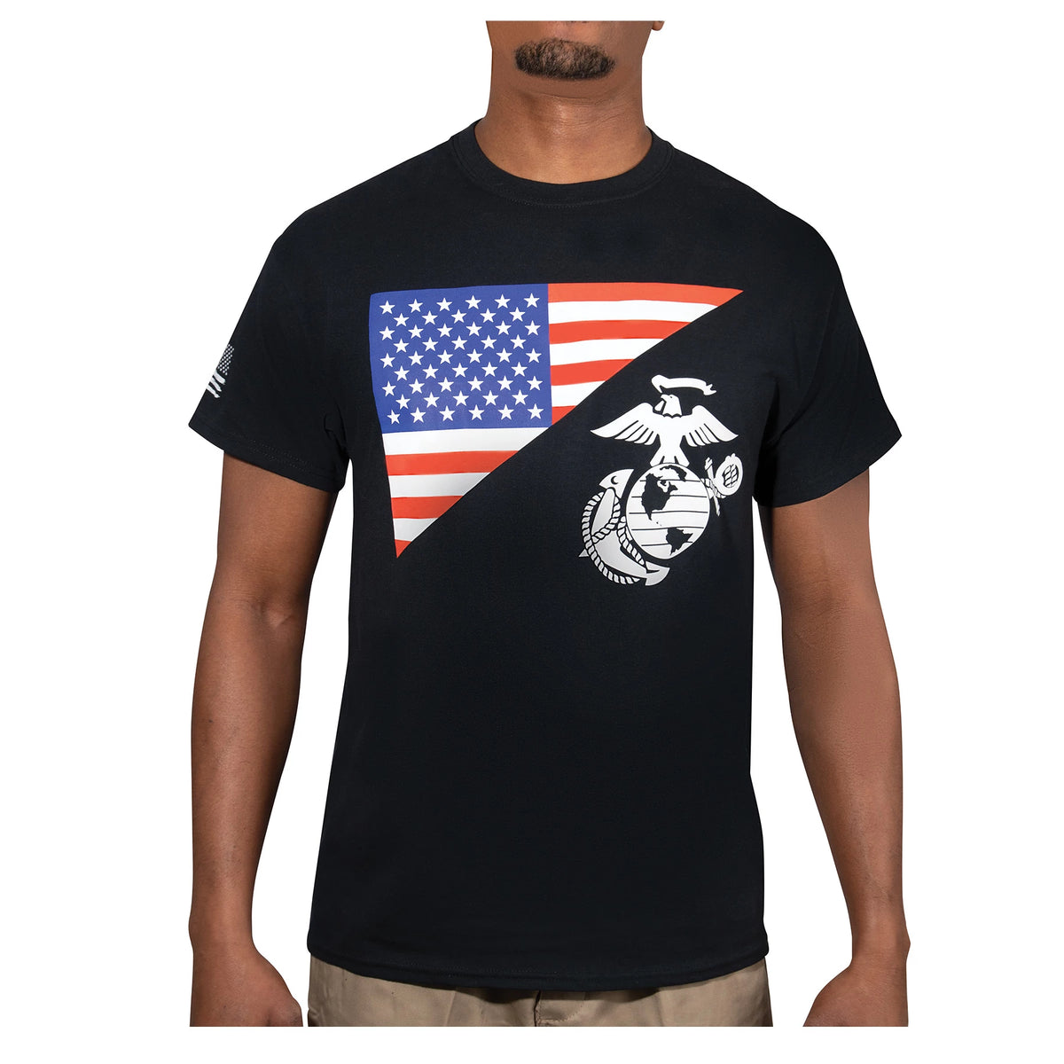 Rothco US Flag / USMC Eagle, Globe, & Anchor T-Shirt - Rothco 54285-SML