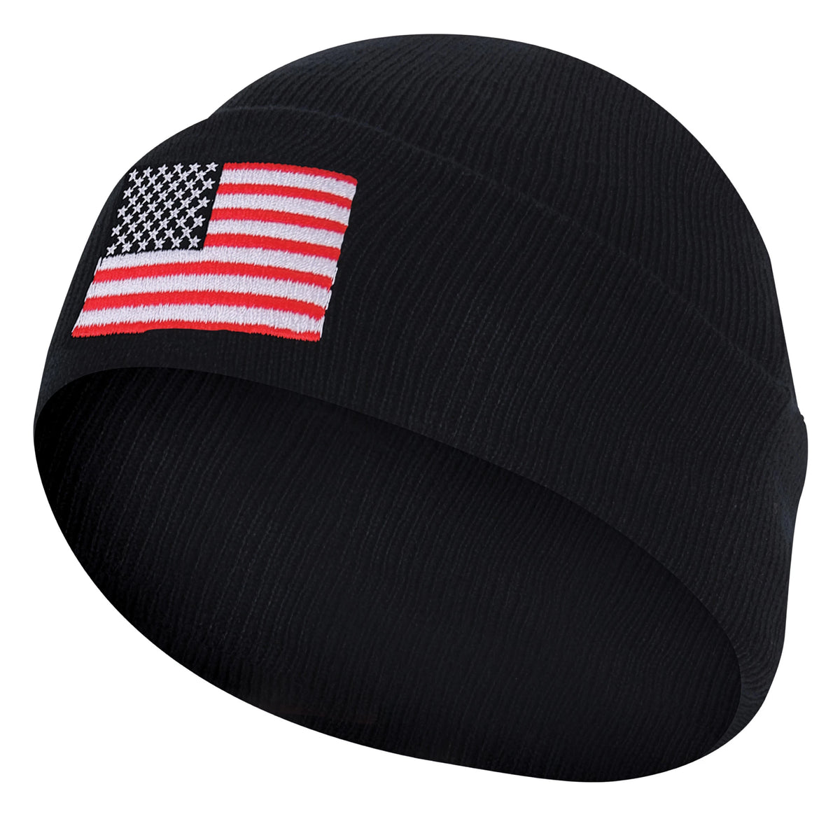 Rothco US Flag Embroidered Fine Knit Watch Cap - Rothco 5430
